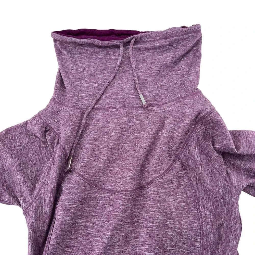 prAna‎ Purple Heathered Cowl Neck Long Sleeve Hoodie Pullover Sweatshirt XS